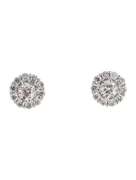 gucci gg diamond stud halo earrings
